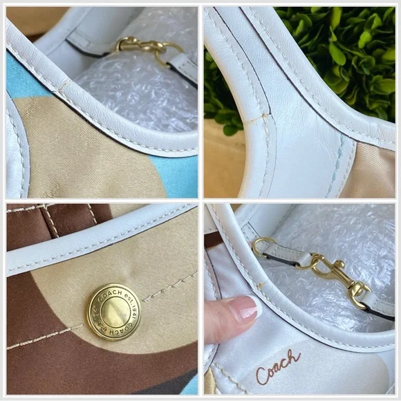 2006 Coach Y2K Scraf Print Ergo Turquoise Khaki Brown HTF - Picture 16 of 17